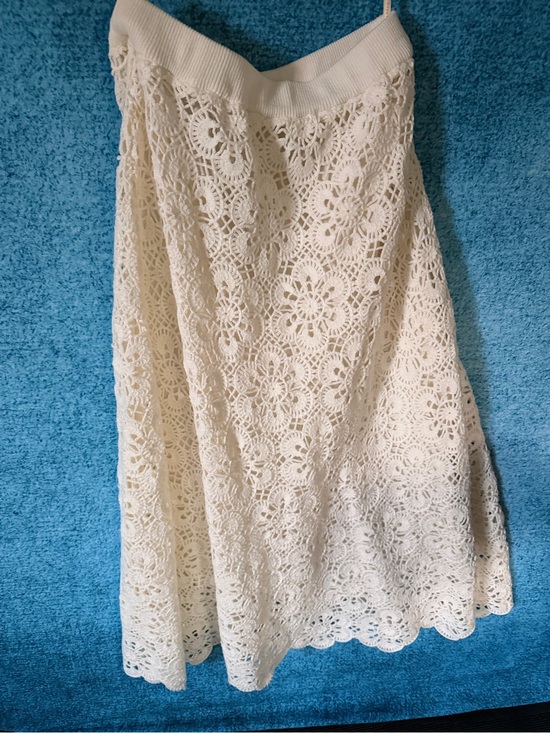 FARM Rio Dresses & Skirts - FARM Rio Cream Crochet A-Line Lace Skirt